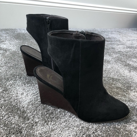 DONATING NEXT WEEK- Black open heeled wedges - Picture 2 of 8